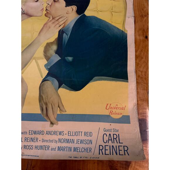 Vintage 1963 The Thrill of it All Movie Poster Doris Day James Garner Universal - Picture 2 of 13